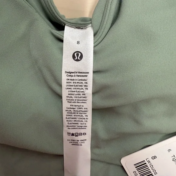 NWT Lululemon Align HR Shorts & Tank in Sage Size 8 - Picture 5 of 5